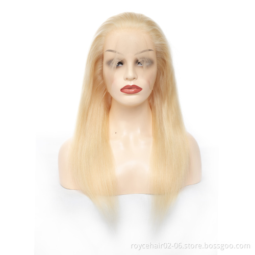 Blond 613 Cambodian Human Hair Braided Perruque Silk Top Base Full Lace Wig for Black Women